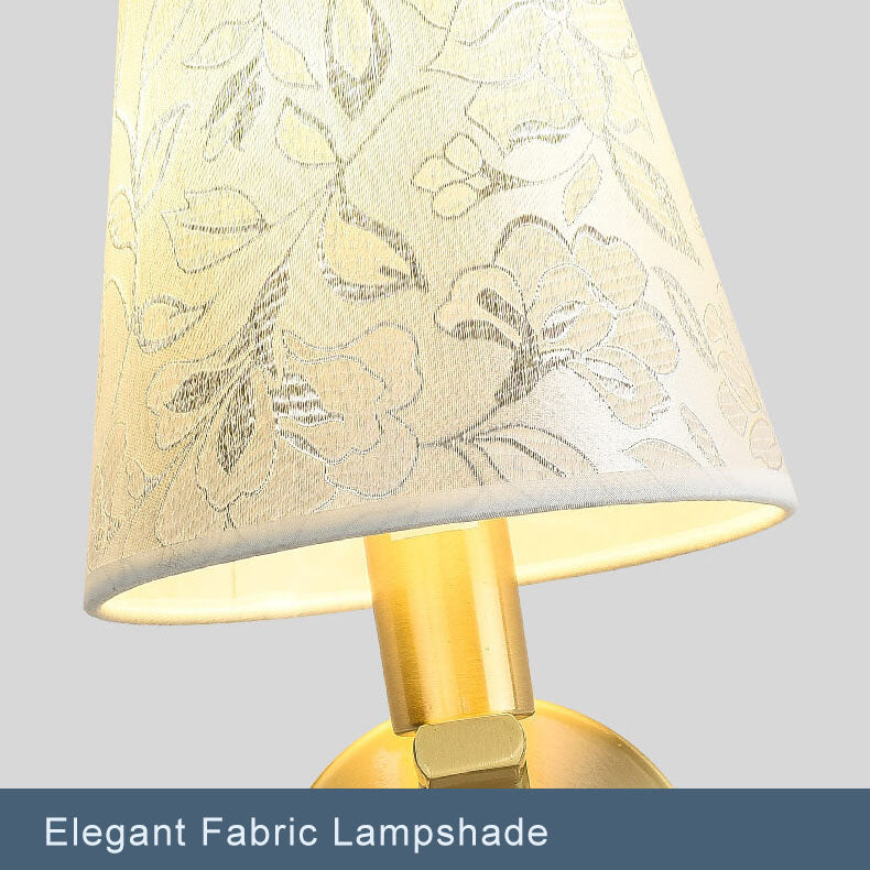 Velora Fabric Dome Wall Lamp With One Arm Modern Floral Pattern
