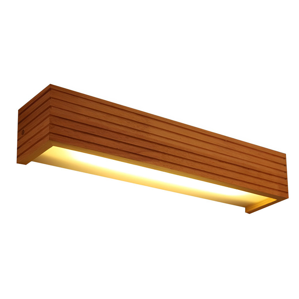 Aurelo Wood Rectangular Waterproof LED Mirror Wall Light