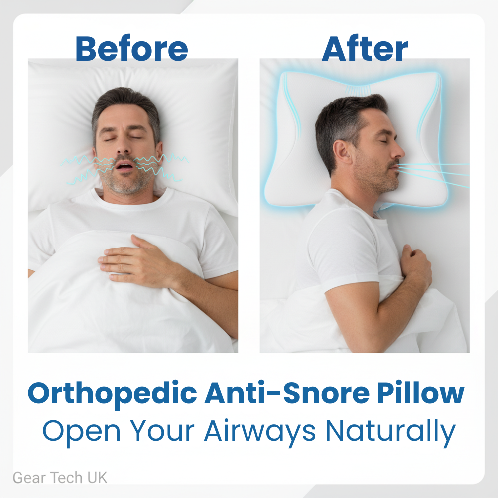 Ergonomic Memory Foam Pillow for Sleep Apnea and Snoring Relief