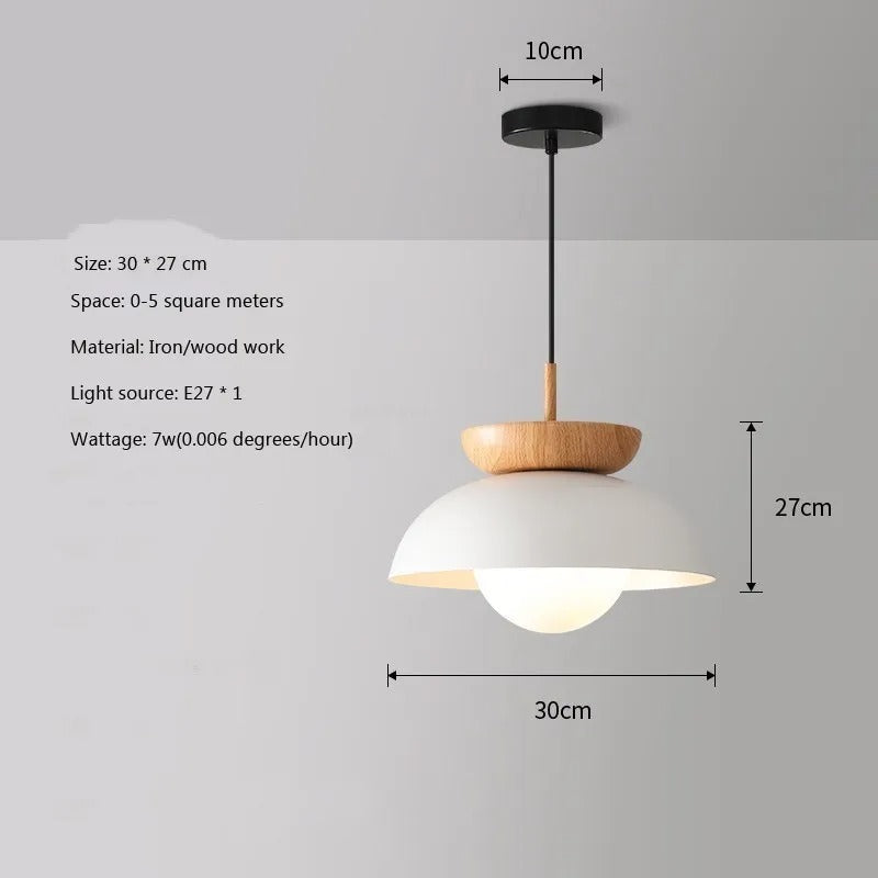 NordicLume Ceiling Light Wood and Iron Minimalist Fixture