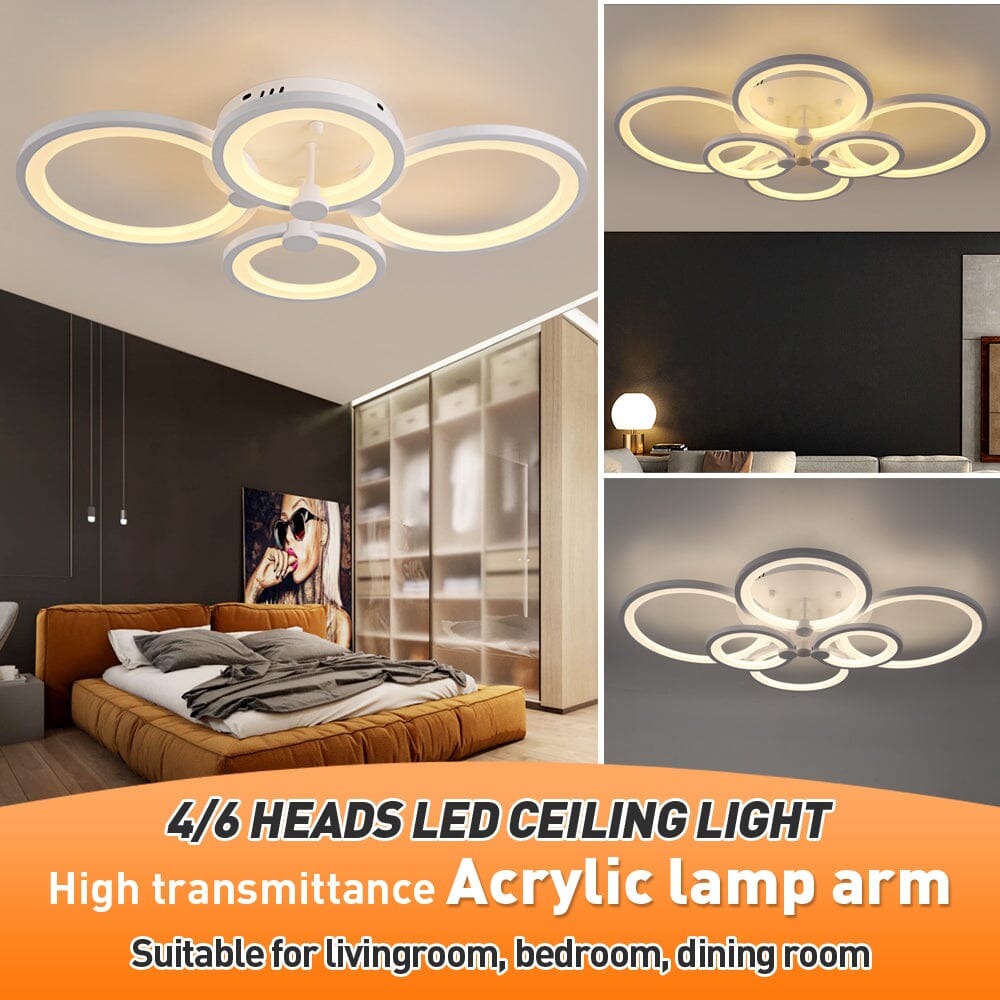 NovaRing Modern Ring Acrylic Ceiling Light With Remote