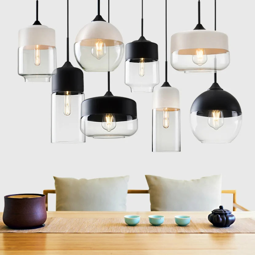 Kirrae Glass and Wood Pendant Light Luxurious Design