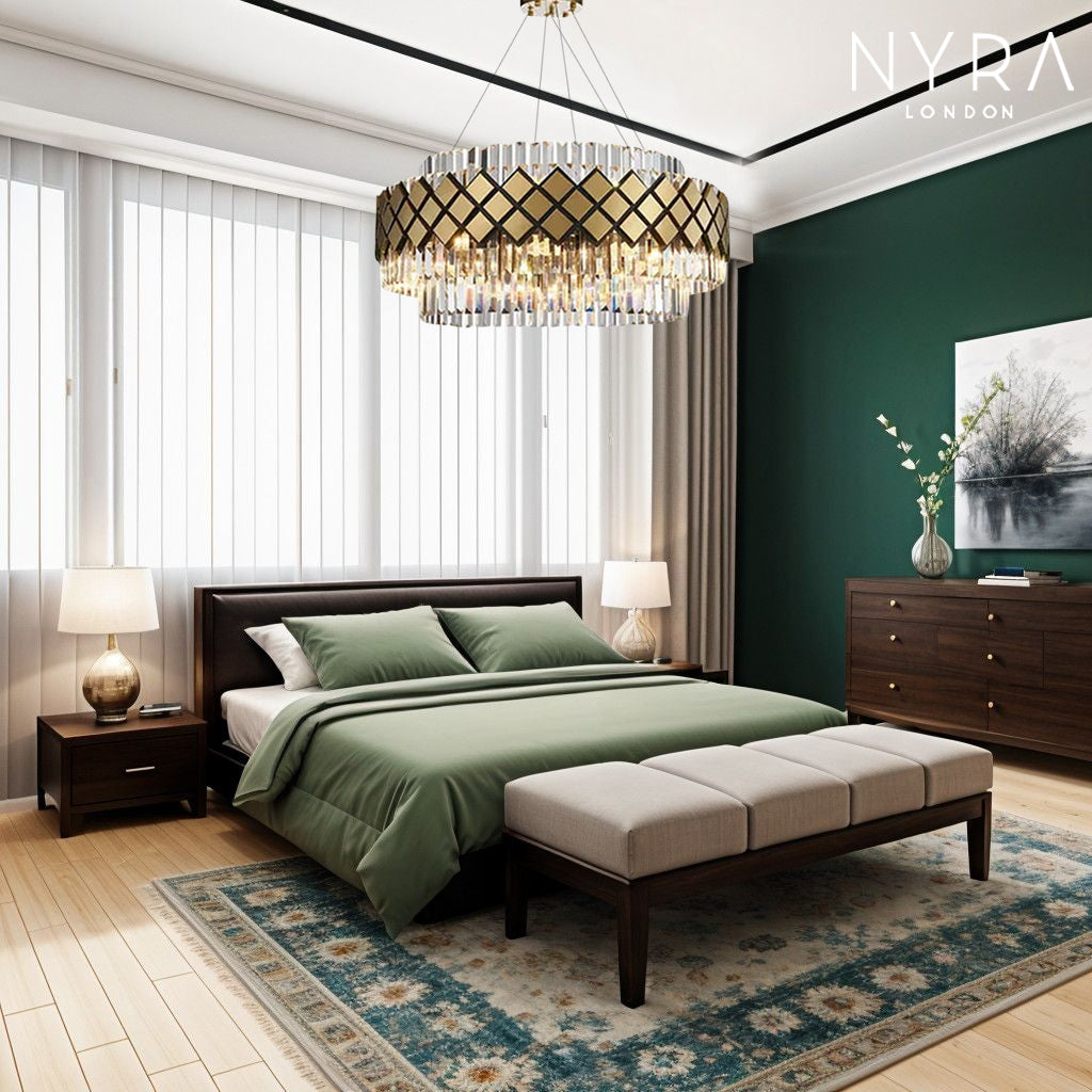 Lustre de Vidro Aurelia com Acabamento Moderno em Brilho Luxuoso