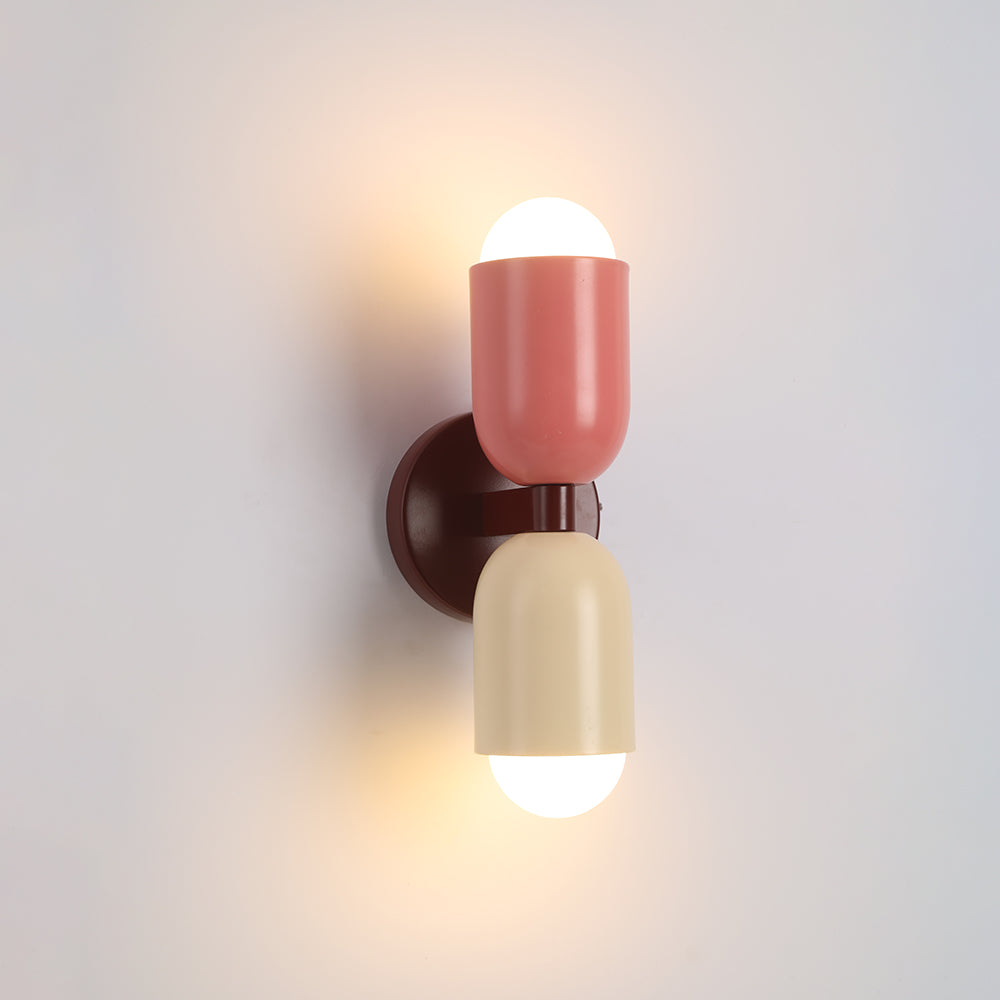 Asterra Metal LED Wall Light in Green, Pink or Red for Modern Living Spaces