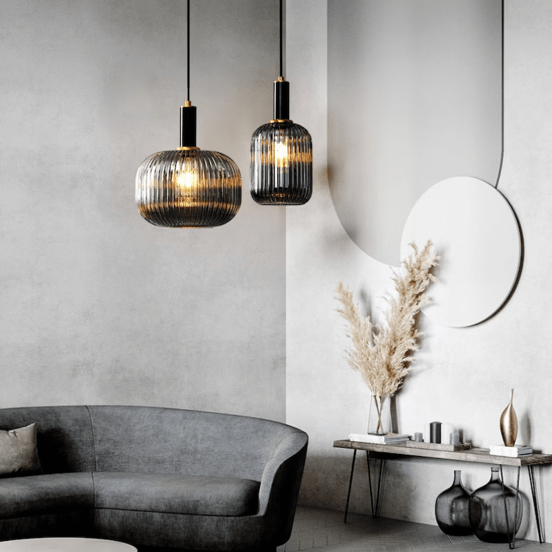 Luminora Nordic Stripe Glass Pendant Premium Light Fixture