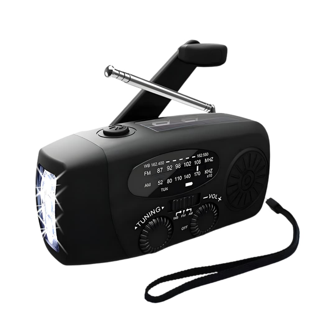 AeroCore Kompakti Voimala Radiolla, Aurinkopaneelilla ja LED-valolla