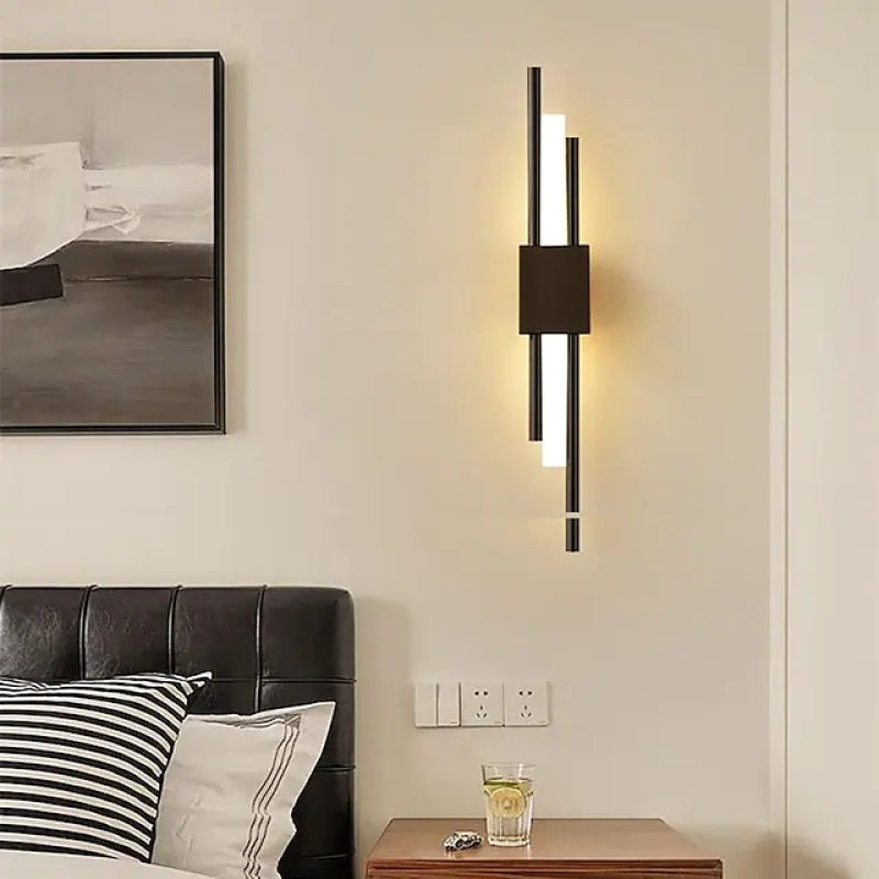 LumeNova NightGlow Wall Lamp Black and Gold LED for Bedroom