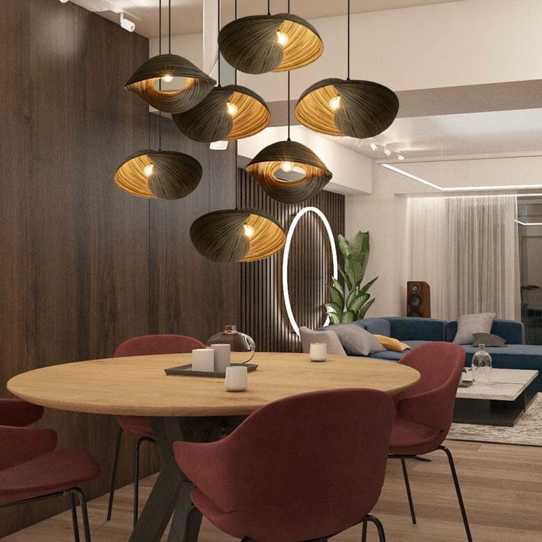 Aurela Bamboo Shell Pendant Light Handcrafted in Southeast Asia