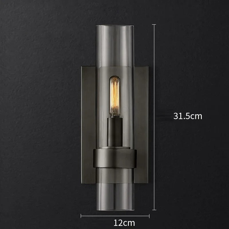Sleek Onyx Ember Glass Sconce With Durable Metal Frame