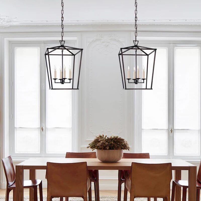 Candeeiro Suspenso Asteron Retro com Gaiola para Velas para Salas de Jantar