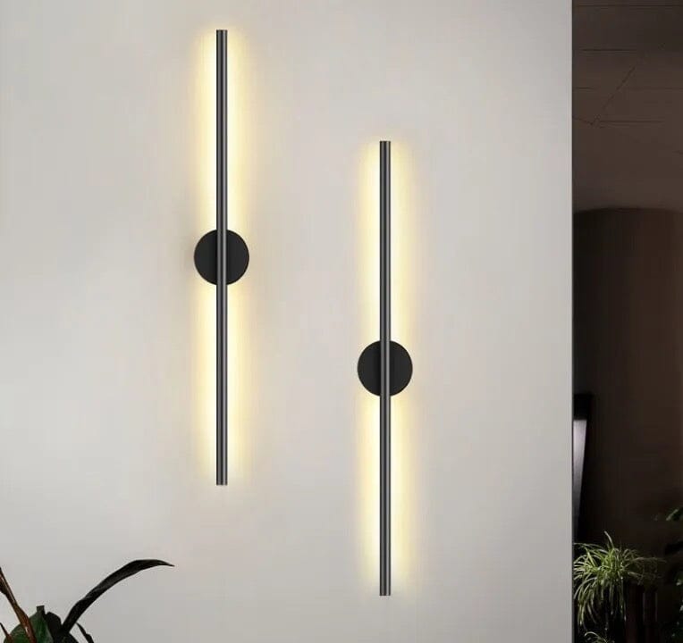 Noir Tube Wall Lamp in Black Metal for Modern Living