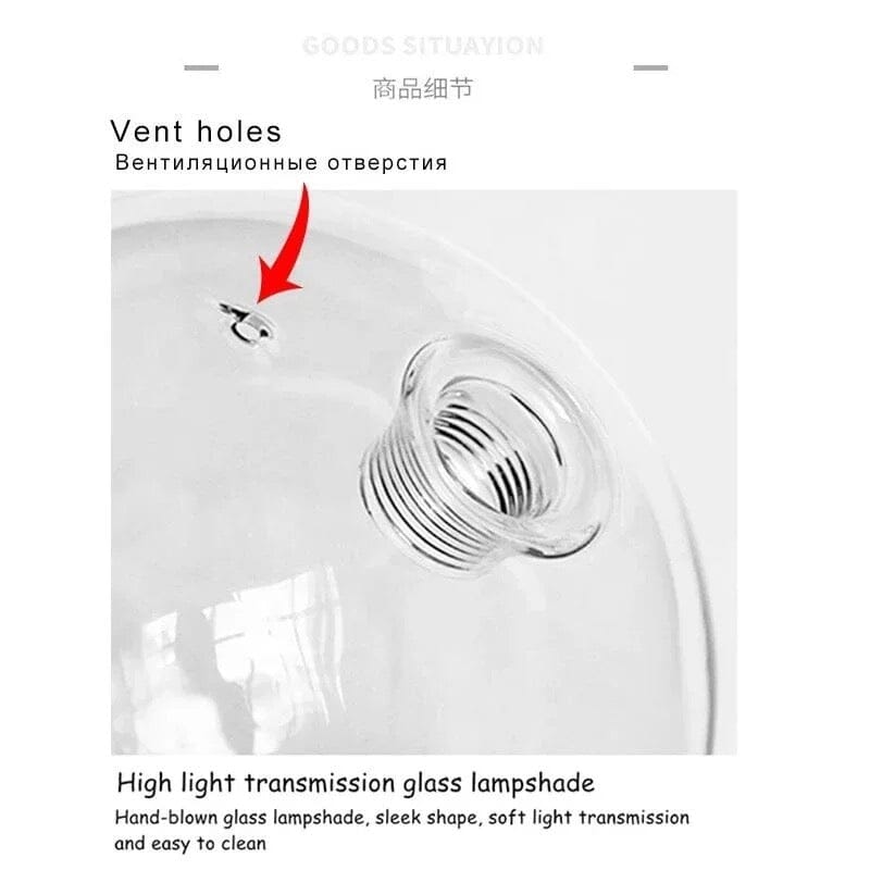 Luminette Glass Globe Pendant Light for Modern Kitchens