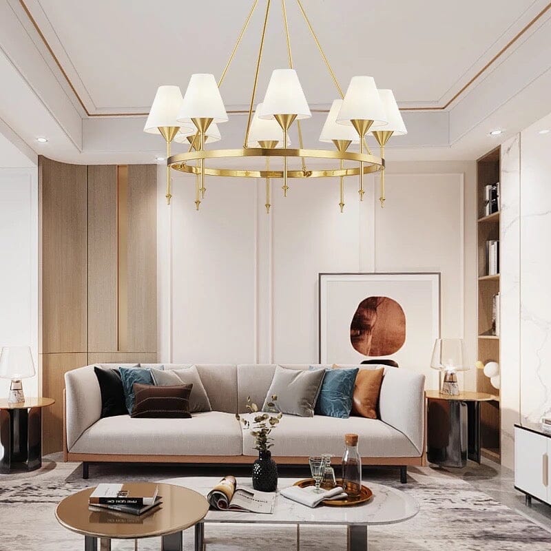 Lyra Linen Shade Chandelier With Soft Ambient Glow Effect