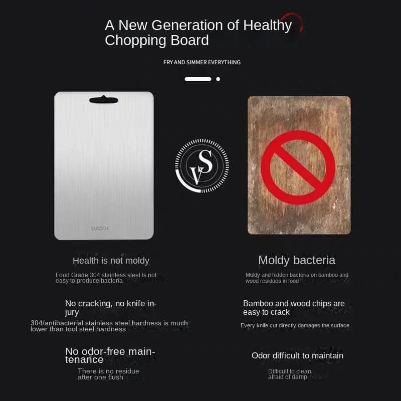 ApexSteel Edelstahl-Schneidebrett mit antibakteriellem und kratzfestem Finish