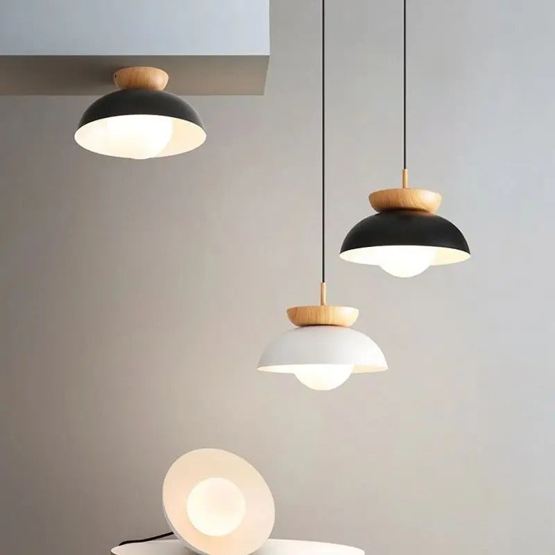 NordicLume Ceiling Light Wood and Iron Minimalist Fixture
