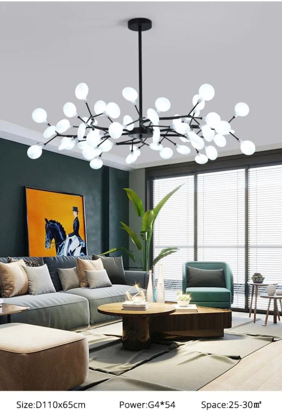 LumaFlare Iron LED Chandelier for Modern Interiors Style
