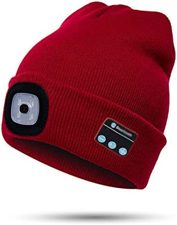 Bluetooth Beanie Hat With Light and Wireless Headphones, Bluetooth 5.0