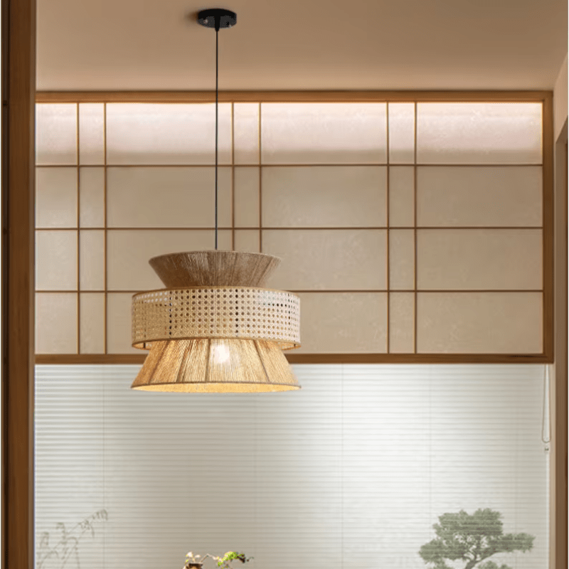 Kinari Handmade Hemp Rope Pendant Light Japanese Inspired Chandelier