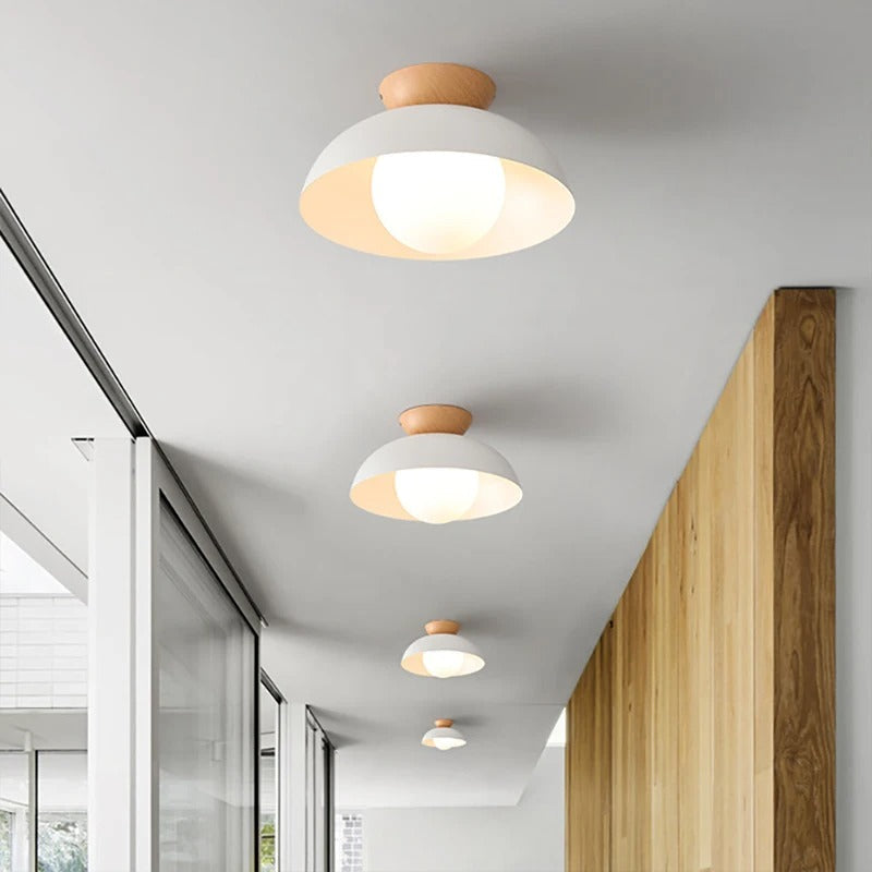 NordicLume Ceiling Light Wood and Iron Minimalist Fixture