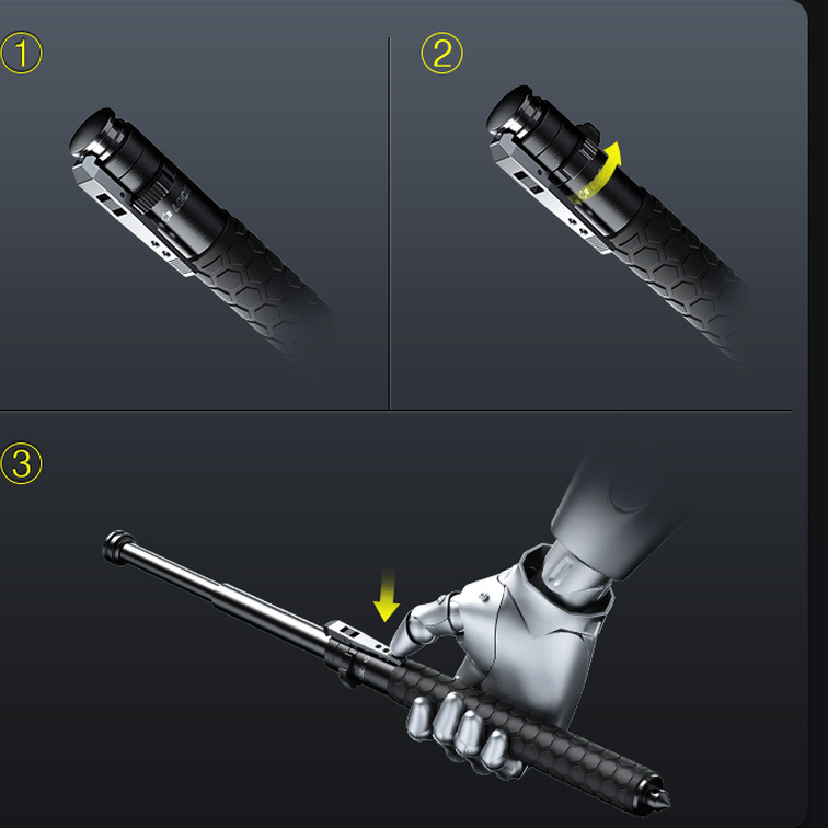 Teleskop-Sicherheitsstock mit Ein-Klick-Auslösung und Legierungsstahlkonstruktion