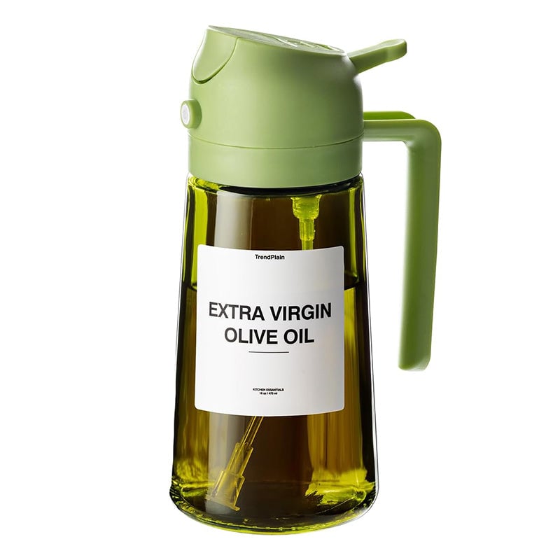 2-in-1 lasinen öljysumutin ja annostelija keittiökäyttöön