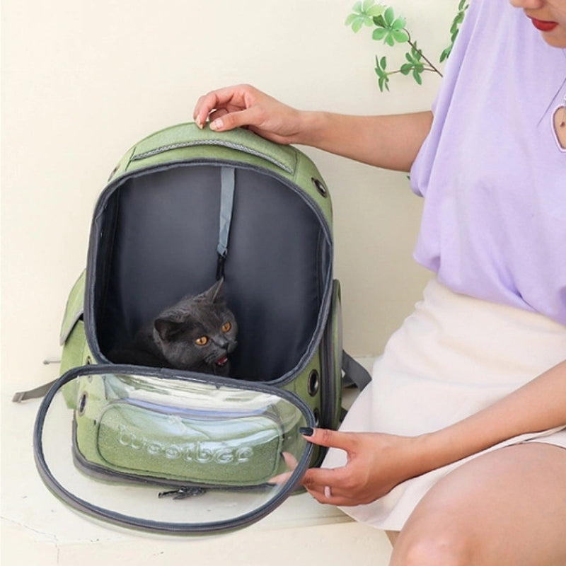 AeroPaw Atmungsaktiver Durchsichtiger Tragetaschen-Rucksack für Katzen und Kleine Hunde