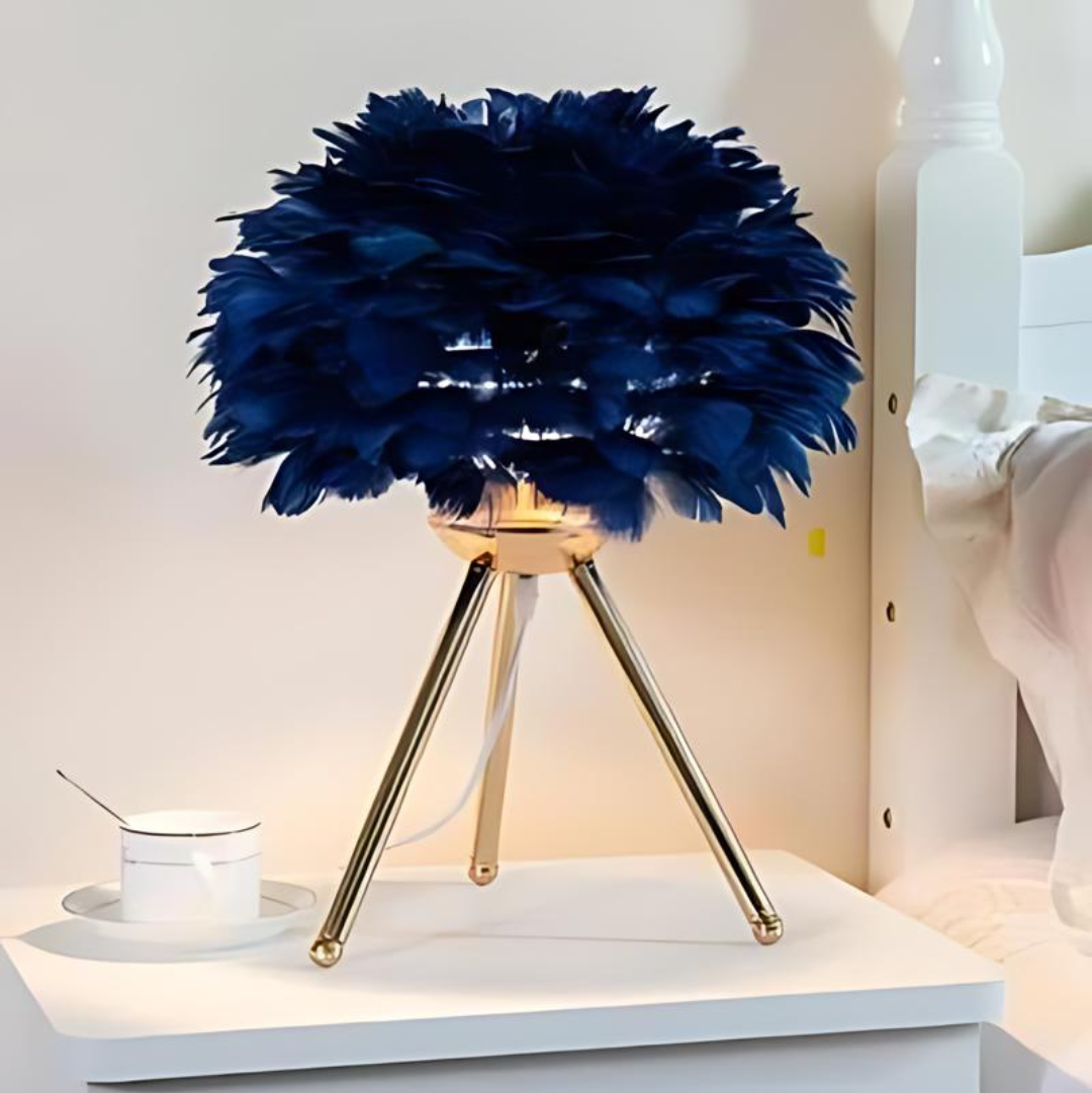 Mariselle Feathered Luxury Table Lamp For Living Room