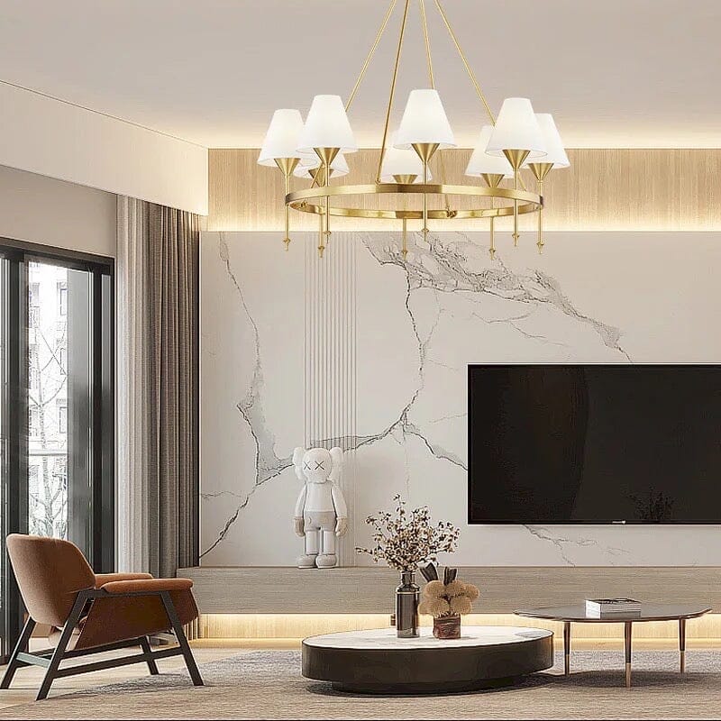 Lyra Linen Shade Chandelier With Soft Ambient Glow Effect