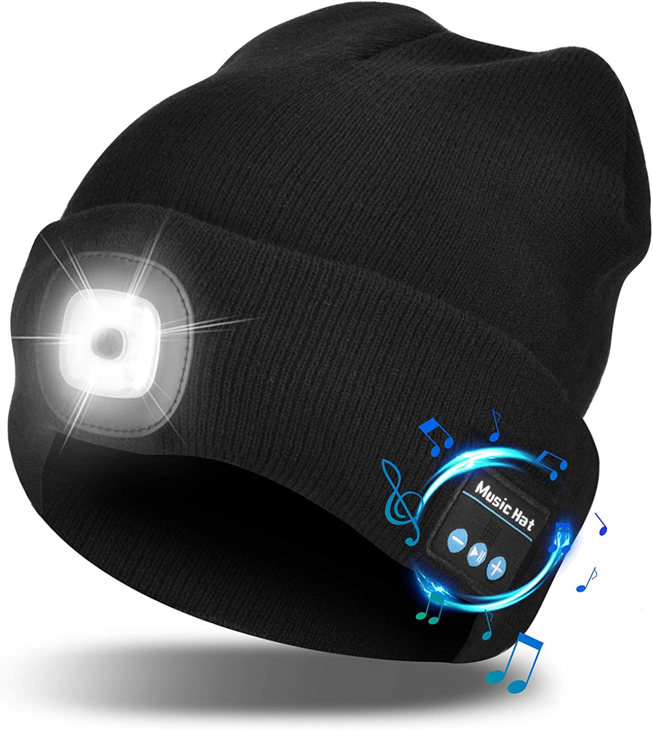 Bluetooth Beanie Hat With Light and Wireless Headphones, Bluetooth 5.0