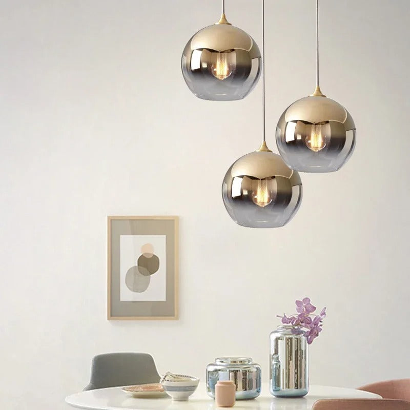 Lysara Glass Pendant Light | Ombre Champagne & Rose Gold