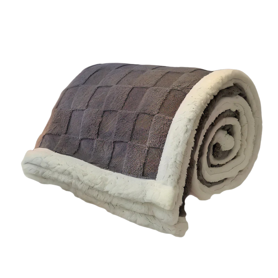Velora | Pătură de lux reversibilă din fleece cu model în carouri