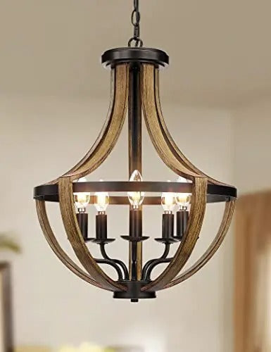 Orenda Rustic Glow Farmhouse Chandelier With Iron Finish