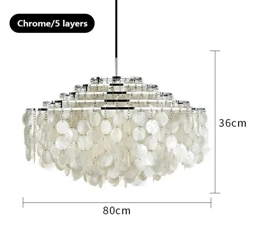 Coralyn Pearl Shell Chandelier With Warm Pearl Glow