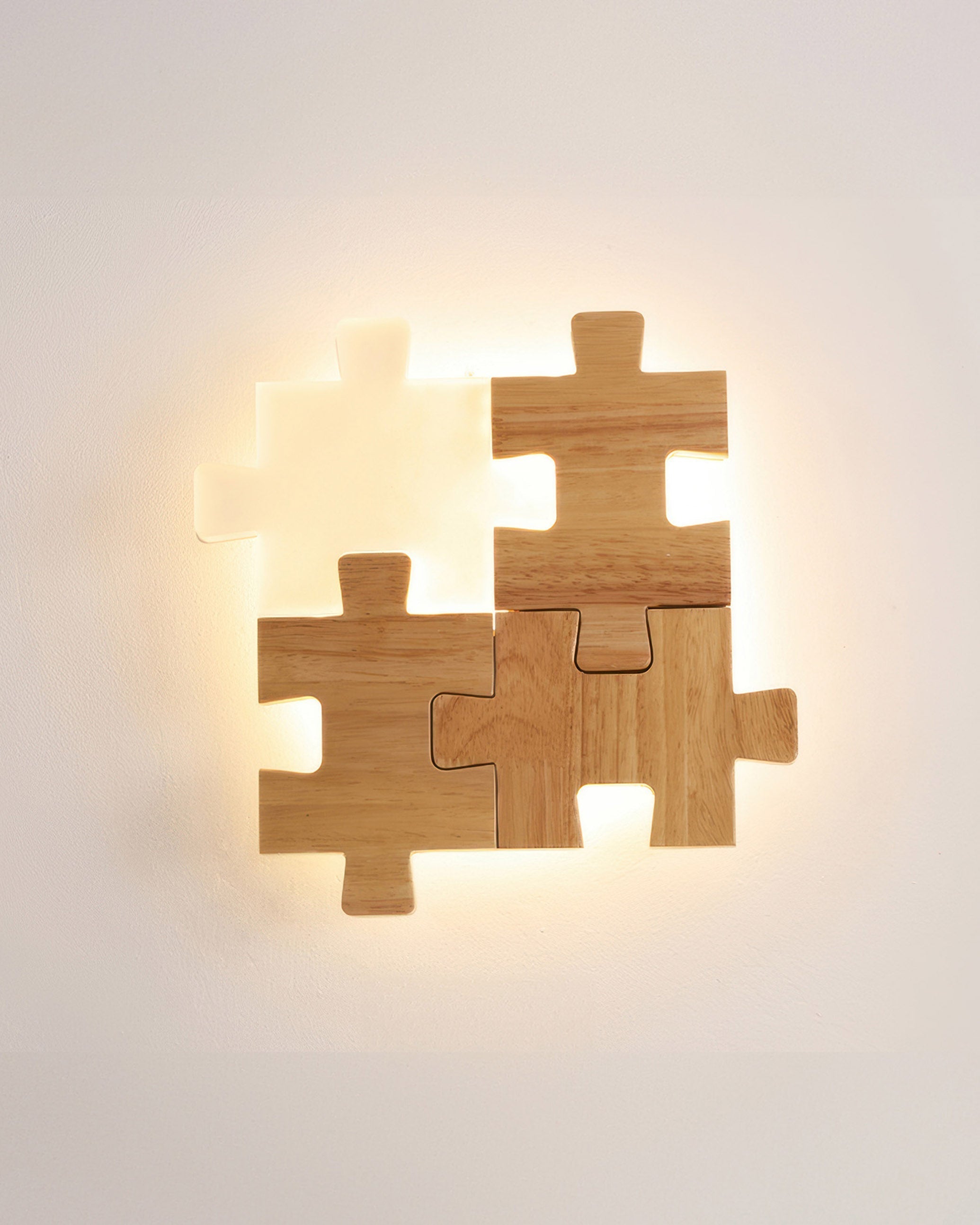 Aplique de Pared LED de Madera SylvaOak Rompecabezas Estilo Nórdico Minimalista
