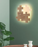 SylvaOak Wood Puzzle LED Wall Sconce Nordic Minimalist Style