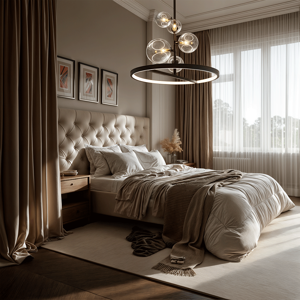 Aurelia Bubble Orb lysekrone aluminium glass 28 cm og 48 cm