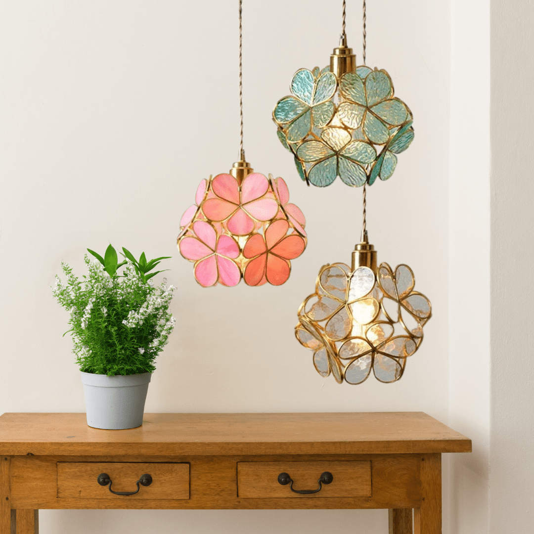 Nova Bloom Glass Pendant Light With Nordic Flower Design