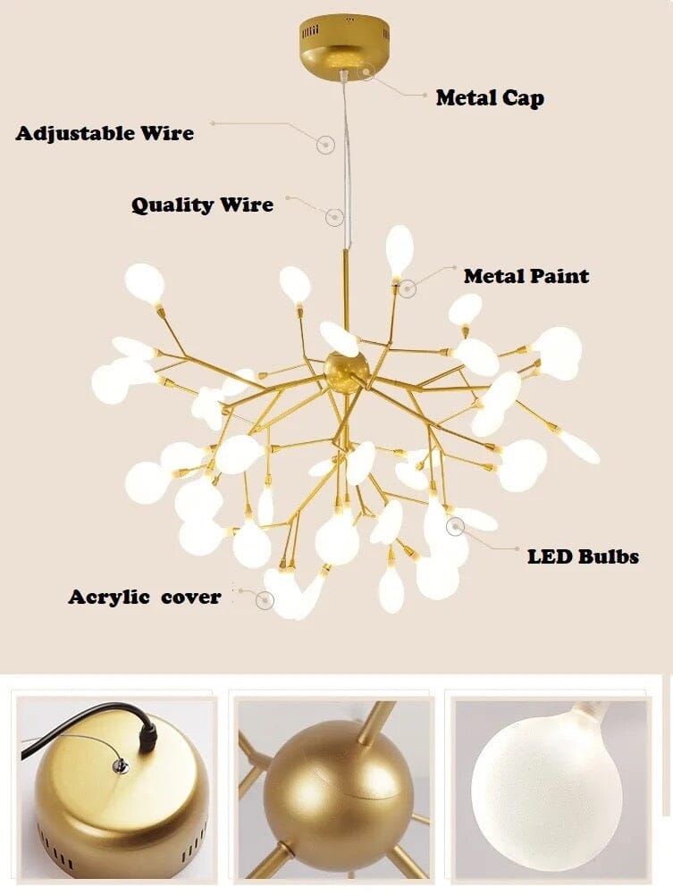 LumaFlare Iron LED Chandelier for Modern Interiors Style