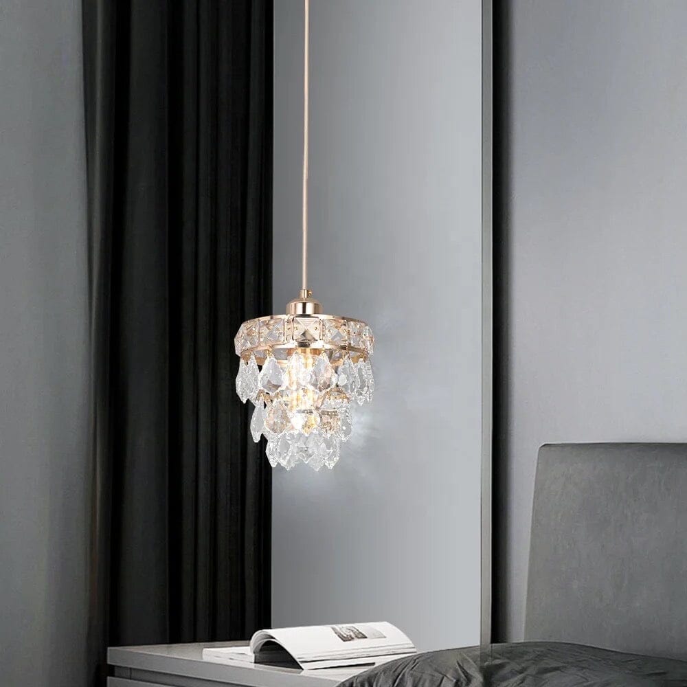 Lyra Crystal Pendant Light with Two-Tier Glass Prisms