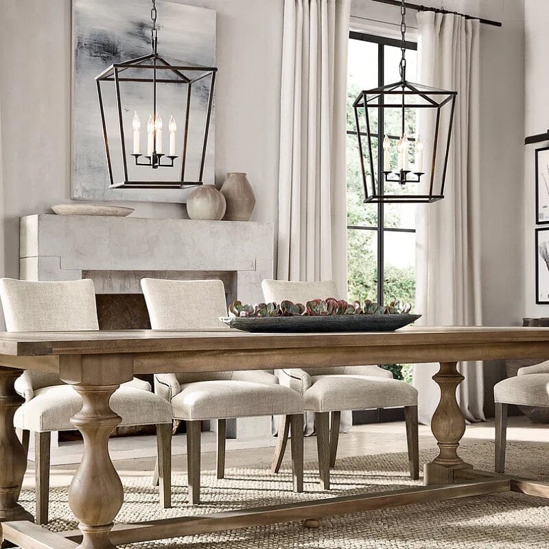 Candeeiro Suspenso Asteron Retro com Gaiola para Velas para Salas de Jantar