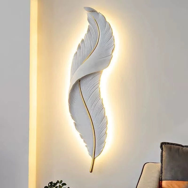 Nyara Nordic Feather LED Wall Lamp for Living Rooms