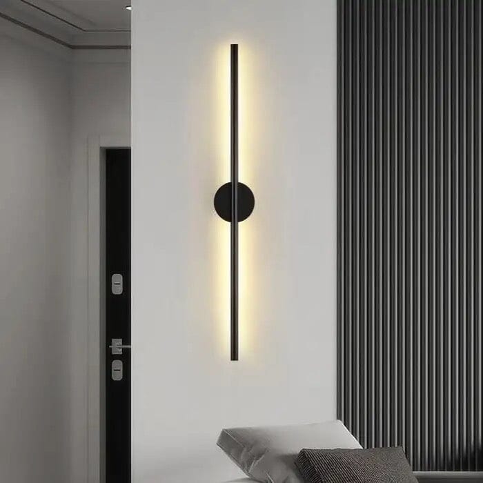 Noir Tube Wall Lamp in Black Metal for Modern Living