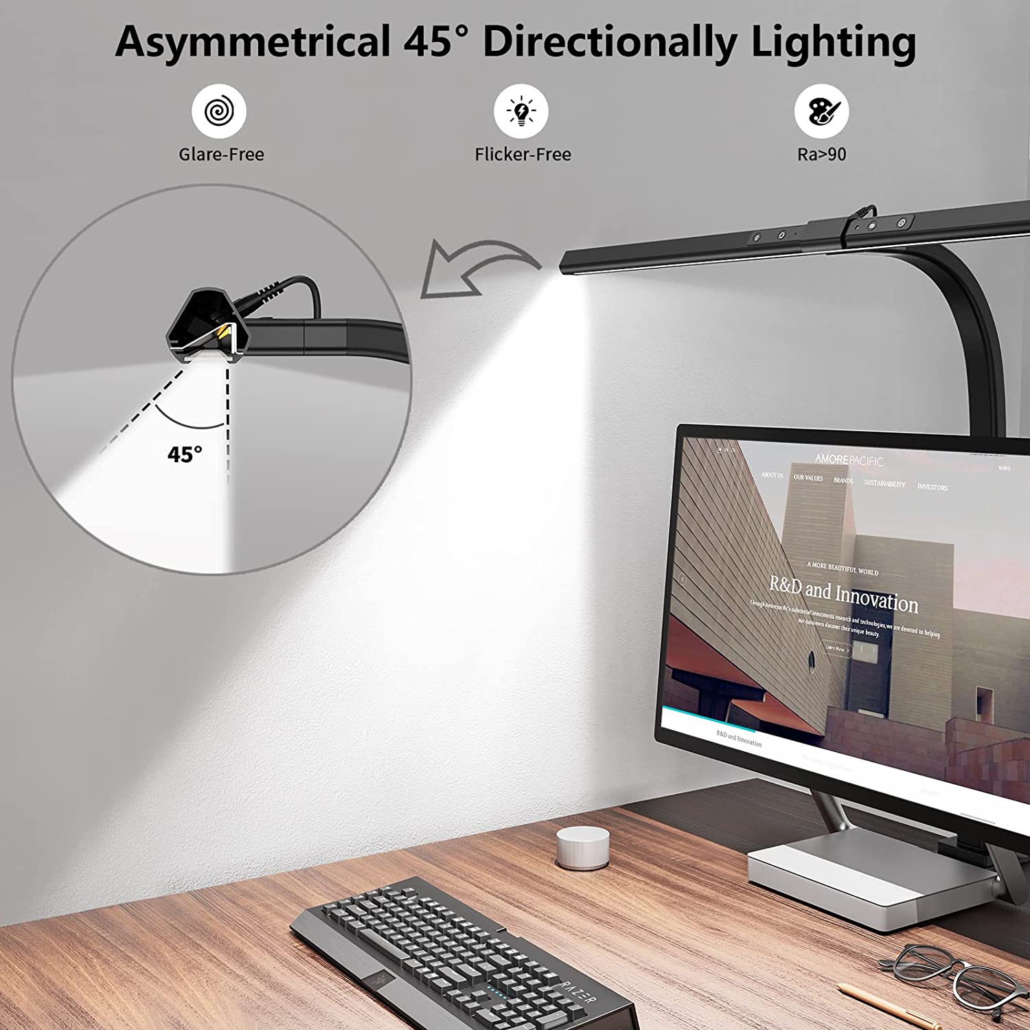 Candeeiro de Secretária NovaClamp Lâmpada LED Moderna para Trabalho em Casa e Escritório