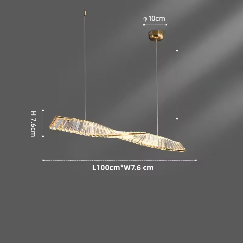 Aureon Spiral Crystal LED Dining Pendant For Kitchens