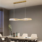Aureon Spiral Crystal LED Dining Pendant For Kitchens