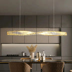 Aureon Spiral Crystal LED Dining Pendant For Kitchens