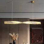 Aureon Spiral Crystal LED Dining Pendant For Kitchens