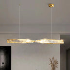 Aureon Spiral Crystal LED Dining Pendant For Kitchens
