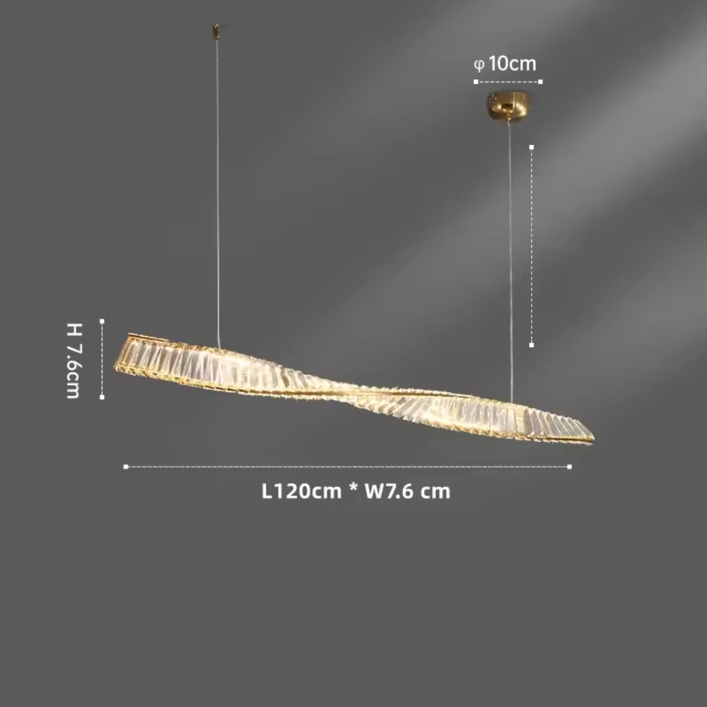 Aureon Spiral Crystal LED Dining Pendant For Kitchens