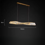 Aureon Spiral Crystal LED Dining Pendant For Kitchens